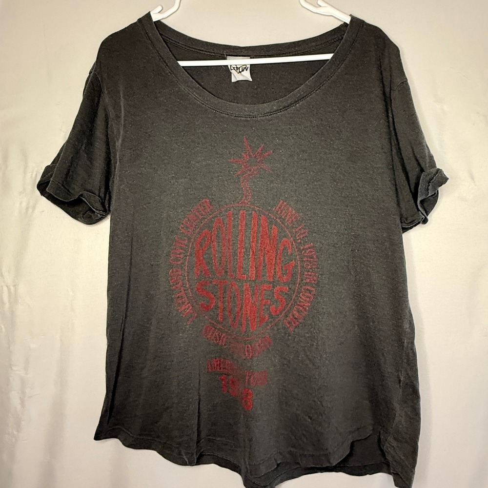 Letluv Rolling Stones Tour of America 78 Graphic Tee Womens M Modal Cotton